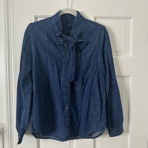 J. Crew Factory Blue Denim Blouse